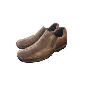 Cole Haan Zeno C07486 Mens US 10 M Shoes Brown Leather Slip On Split Toe Loafers